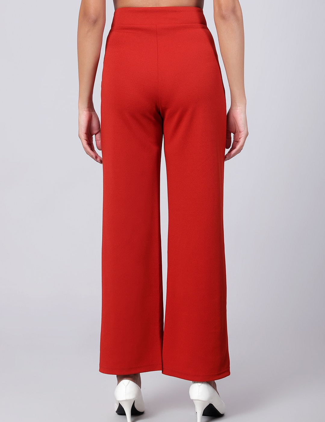 Kotty Women Pack Of 2 Straight Fit High-Rise Easy Wash Trousers