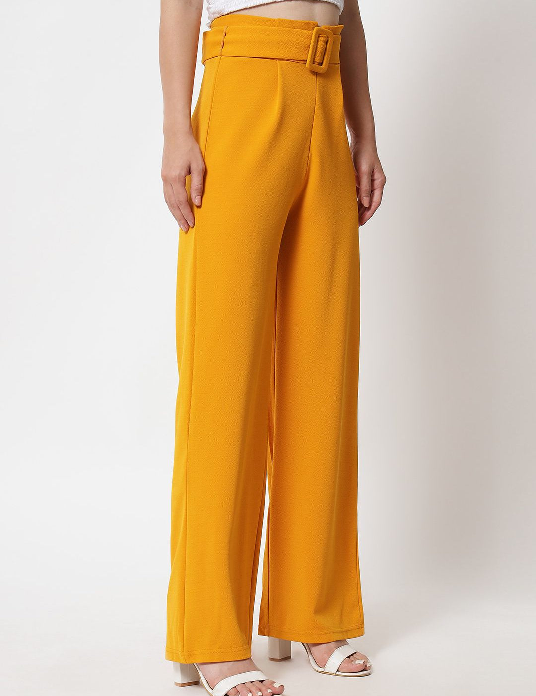 Kotty Pack Of 2 Women Relaxed Straight Fit High-Rise Pleated Trousers