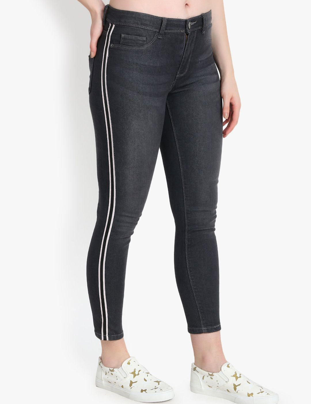 Kotty Women Black Skinny Fit High-Rise Clean Look Jeans