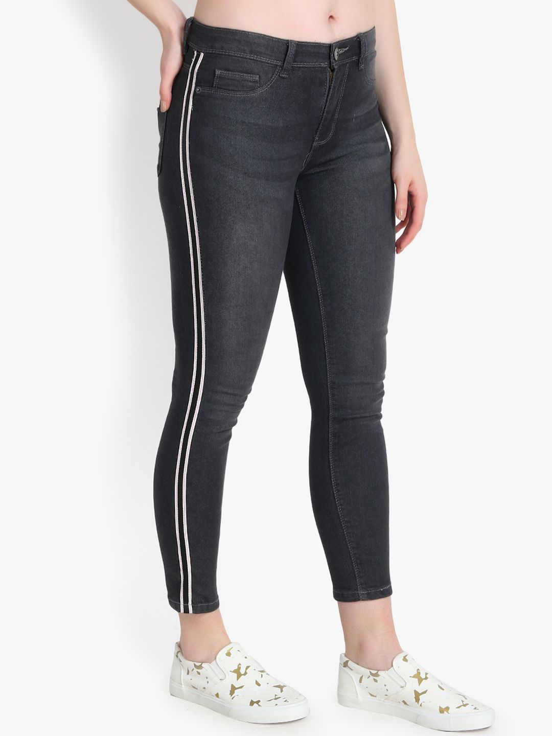 Kotty Women Black Skinny Fit High-Rise Clean Look Jeans