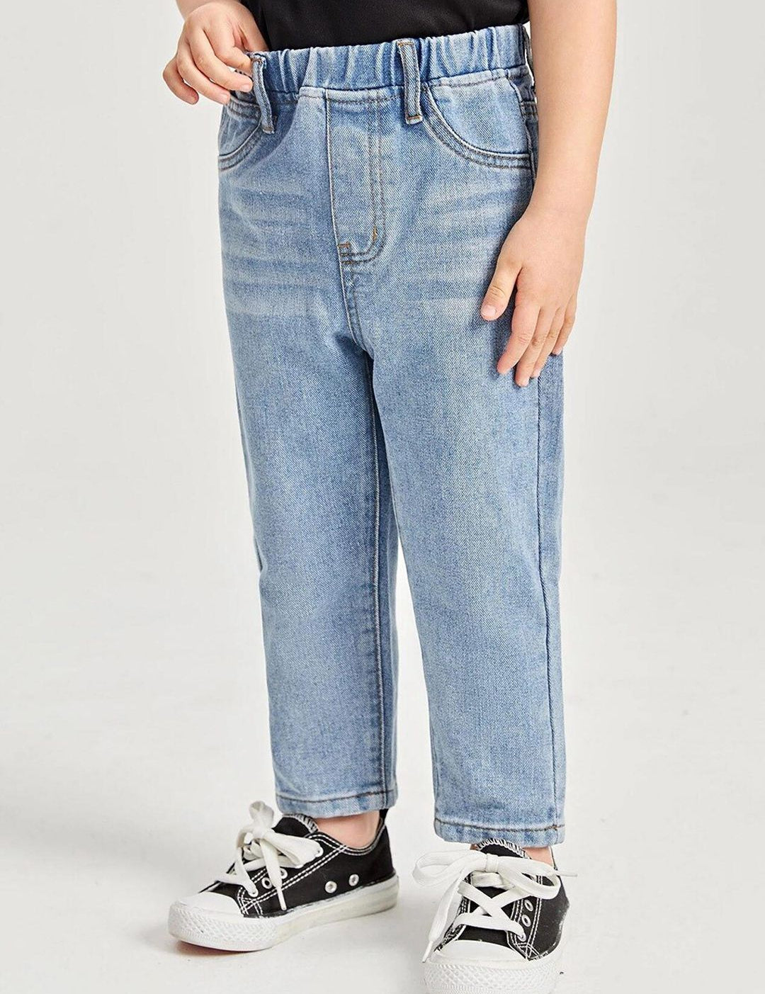 Kotty Boys Heavy Fade Clean Look Cropped Mid-Rise Cotton Stretchable Jeans