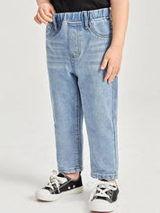 Kotty Boys Heavy Fade Clean Look Cropped Mid-Rise Cotton Stretchable Jeans