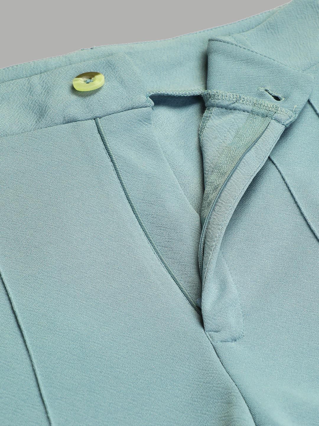 KOTTY BIZwear Basics Women Relaxed Straight Leg Straight Fit High-Rise Easy Wash Trousers