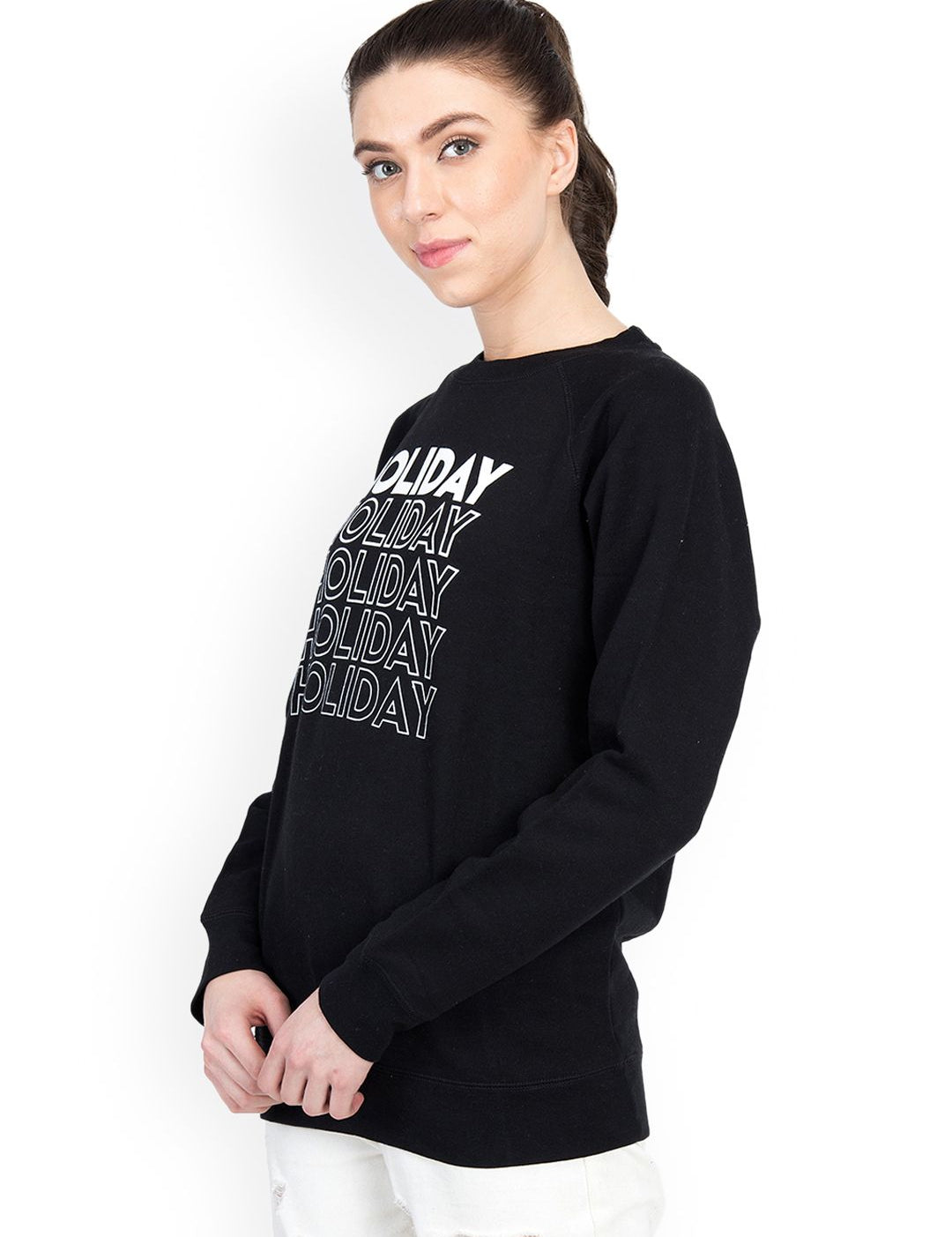 Kotty Women Black Printed Sweatshirt