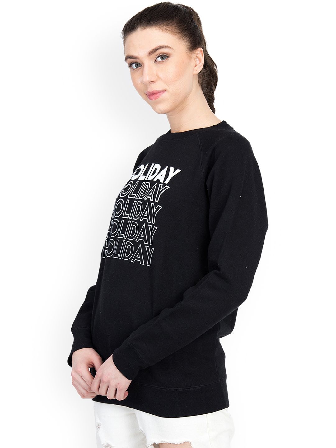 Kotty Women Black Printed Sweatshirt