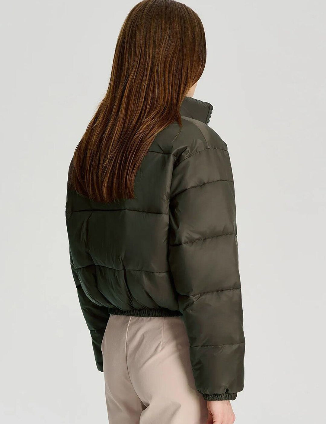 Kotty Mock Collar Crop Puffer Jacket