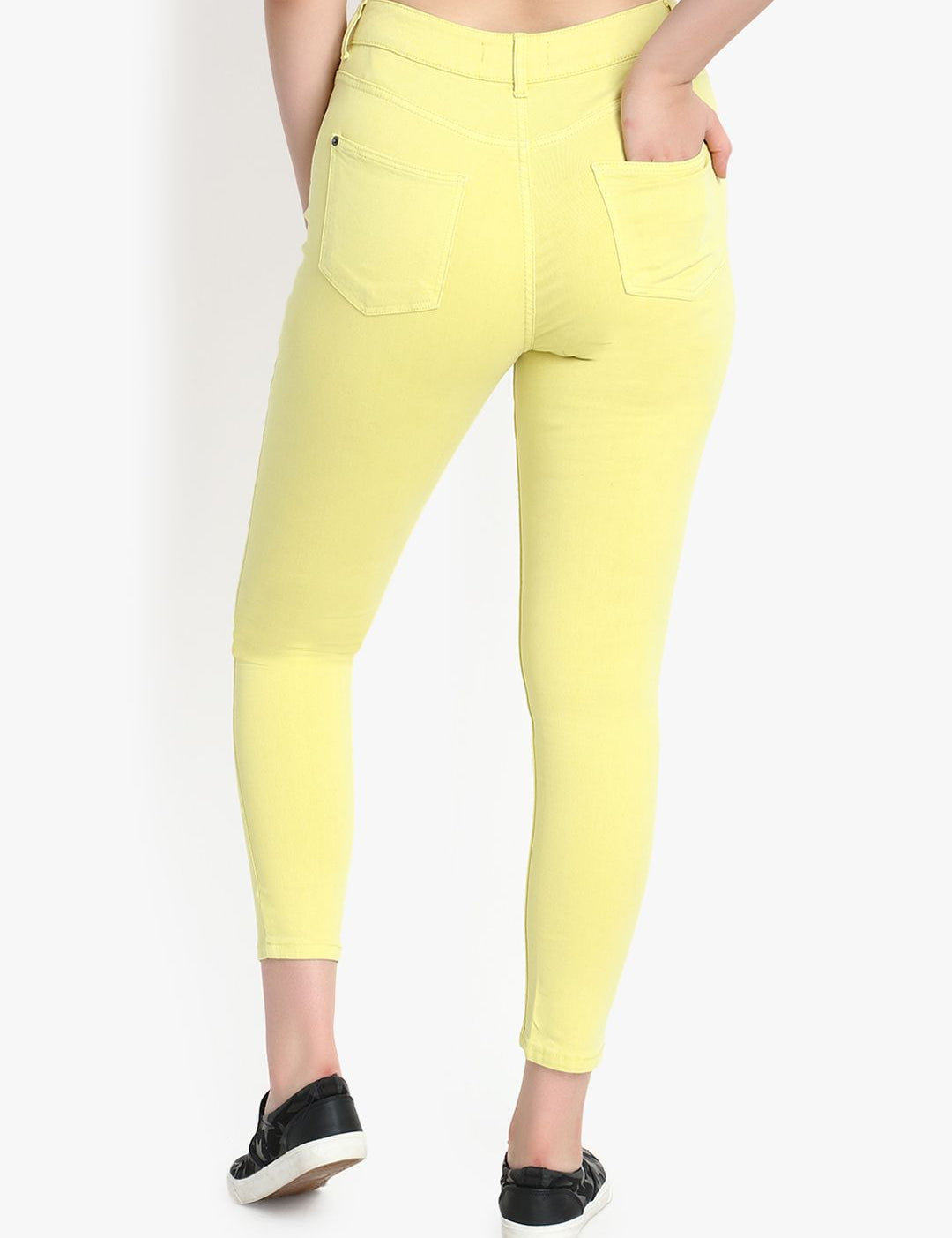 Kotty Women Yellow Skinny Fit High-Rise Clean Look Stretchable Jeans
