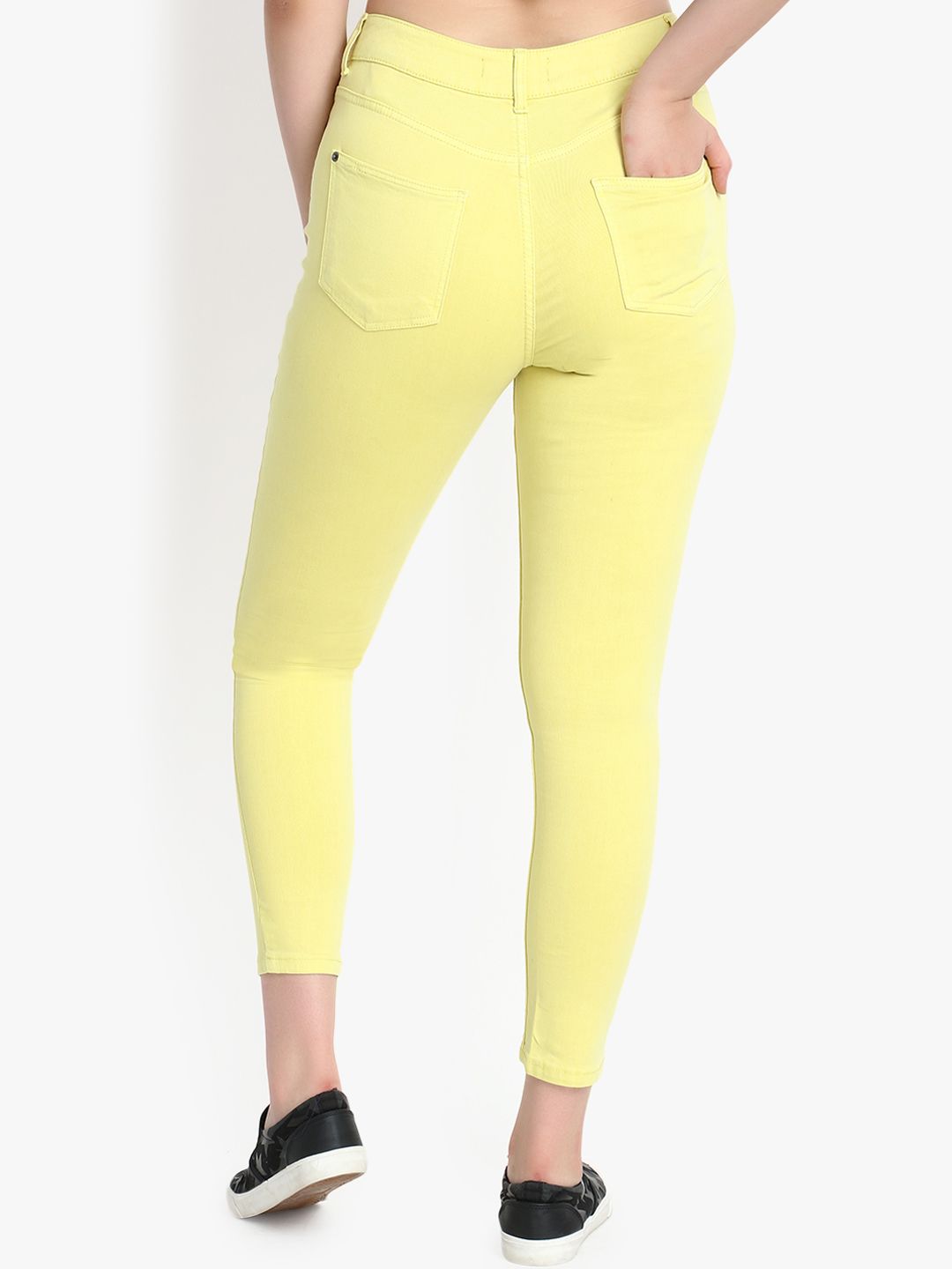 Kotty Women Yellow Skinny Fit High-Rise Clean Look Stretchable Jeans
