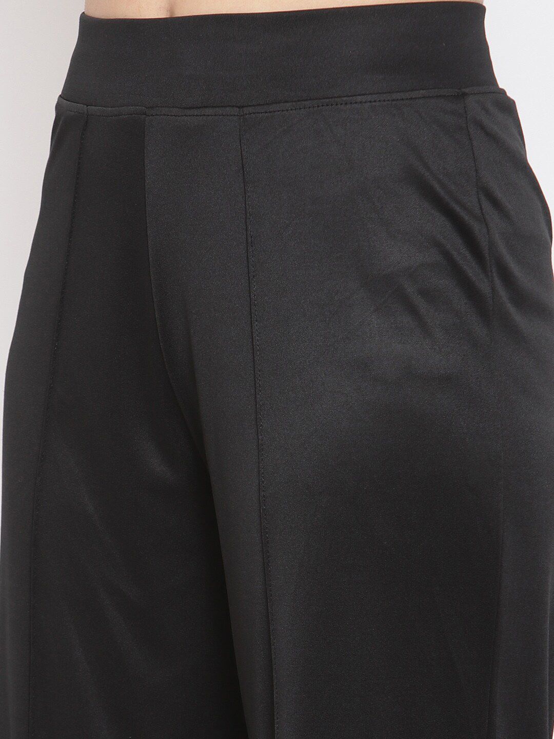 Kotty Women Black Flared High-Rise Bootcut Trousers