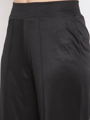 Kotty Women Black Flared High-Rise Bootcut Trousers