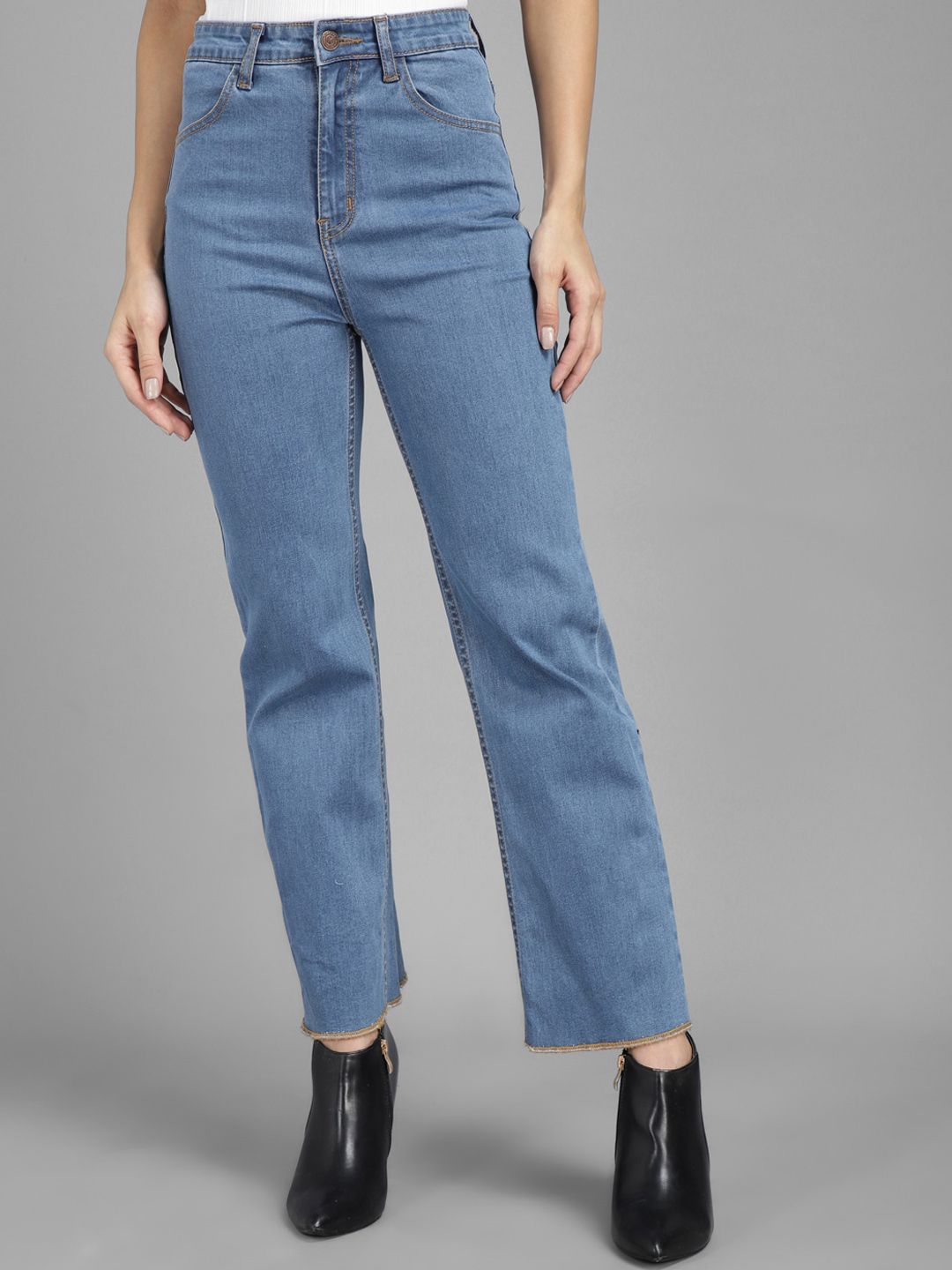 Kotty Women Blue Flared High-Rise Clean Look Jeans
