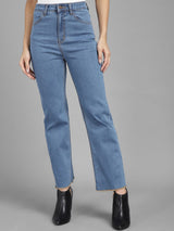 Kotty Women Blue Flared High-Rise Clean Look Jeans