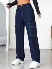 Kotty Women Blue Jean Straight Fit High Rise Clean Look Stretchable Jeans