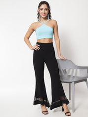 Kotty Women Relaxed Straight Leg Flared High-Rise Easy Wash Trousers