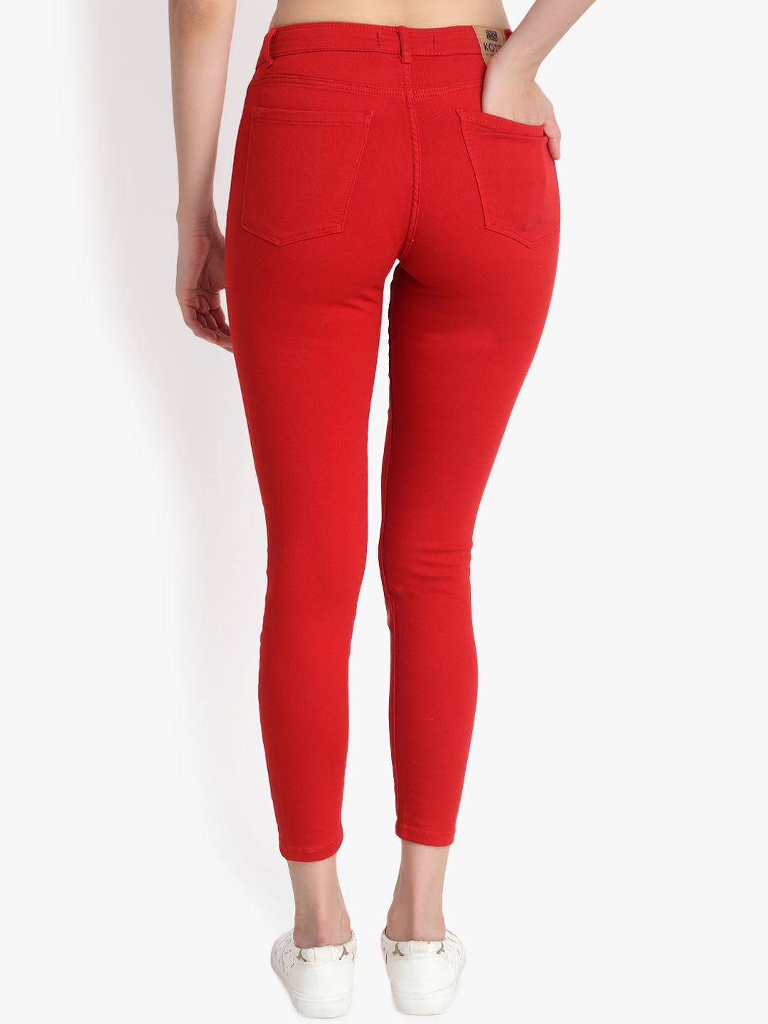 Kotty Women Red Skinny Fit High-Rise Clean Look Jeans