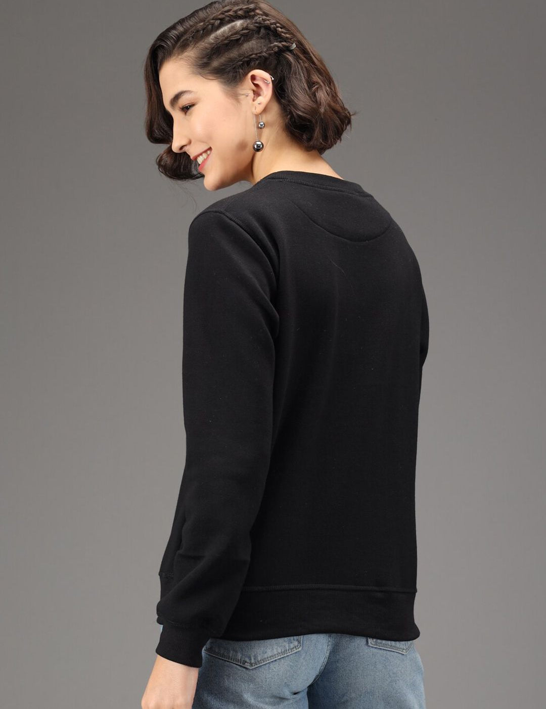 Kotty Women Black Printed Sweatshirt