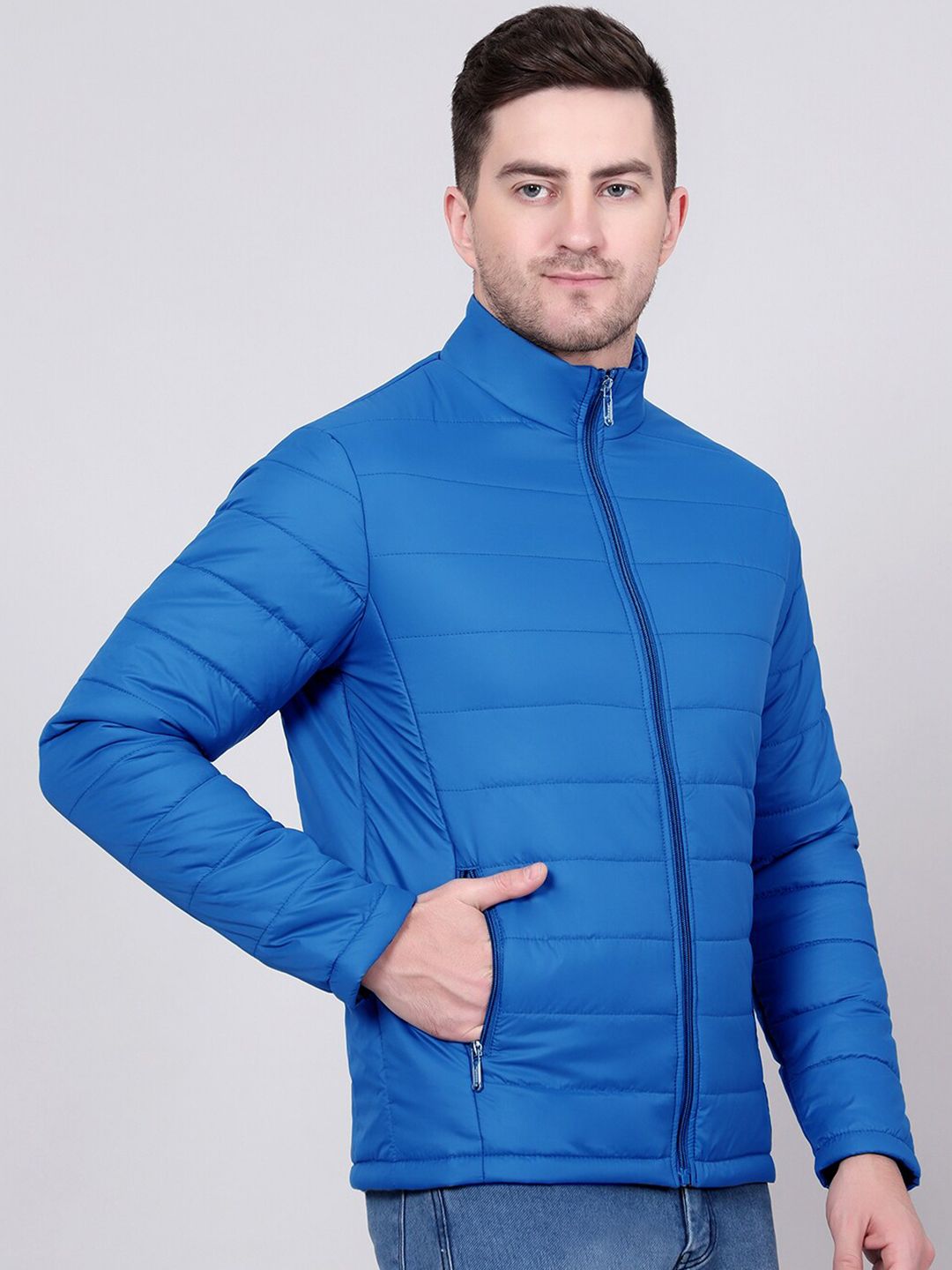 Kotty Blue Stand Collar Padded Jacket