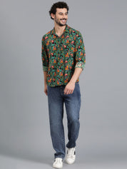 Kotty New Relaxed Fit Floral Printed Spread Collar Casual Shirt