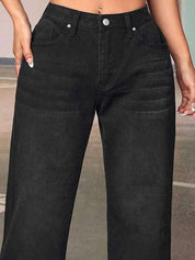 Kotty Women Wide Leg High-Rise Clean Look Light Fade Whiskers Stretchable Jeans