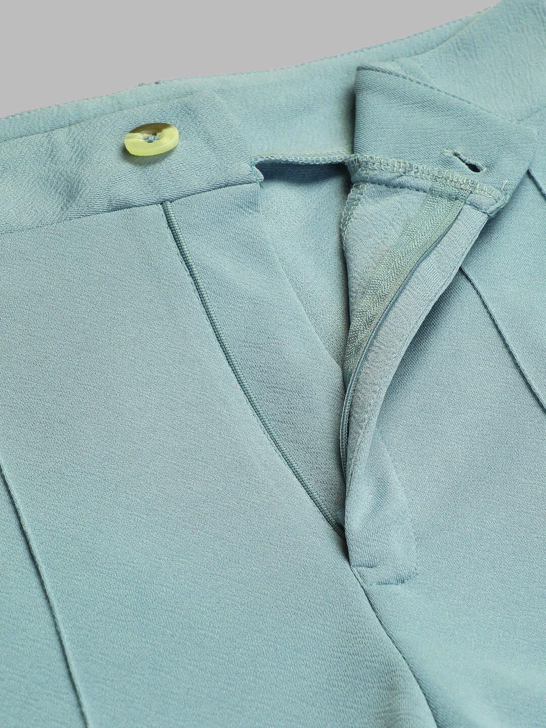 CURVE BY KOTTY BIZwear Women Relaxed Straight Leg Straight Fit High-Rise Easy Wash Trousers