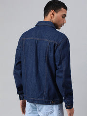 Kotty Blue Spread Collar Washed Denim Jacket