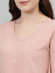 Kotty V-Neck Batwing Sleeves Solid Top