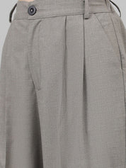 Kotty Grey Lapel Collar Crop Blazer With Trousers