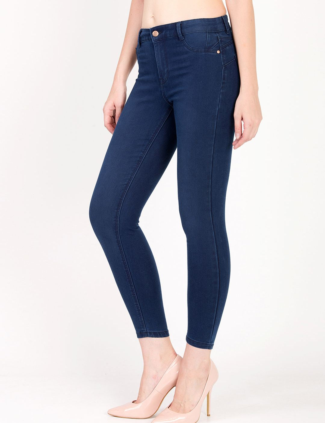 Kotty Women Navy Blue Skinny Fit High-Rise Clean Look Jeans