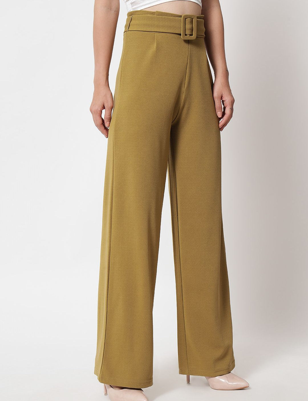 Kotty Women Pack Of 2 Relaxed High-Rise Straight Fit Easy Wash Pleated Trousers