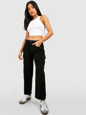 Kotty Women Black Jean Straight Fit High Rise Clean Look Stretchable Jeans