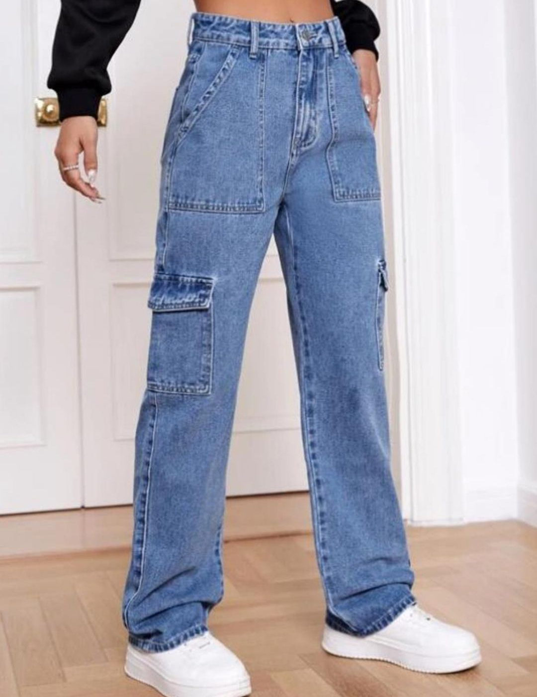 Kotty Women Blue Jean Straight Fit High-Rise Stretchable Jeans