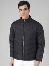 Kotty Men Black Solid Puffer Jacket