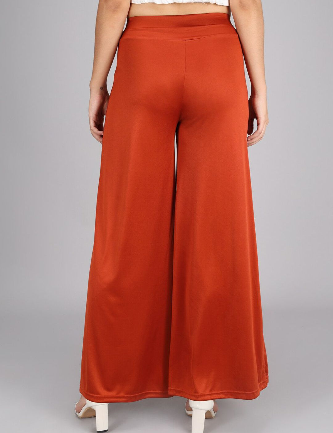 Kotty Women Maroon Flared High-Rise Parallel Trousers