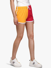 Kotty Women Yellow Colourblocked Regular Fit Regular Shorts