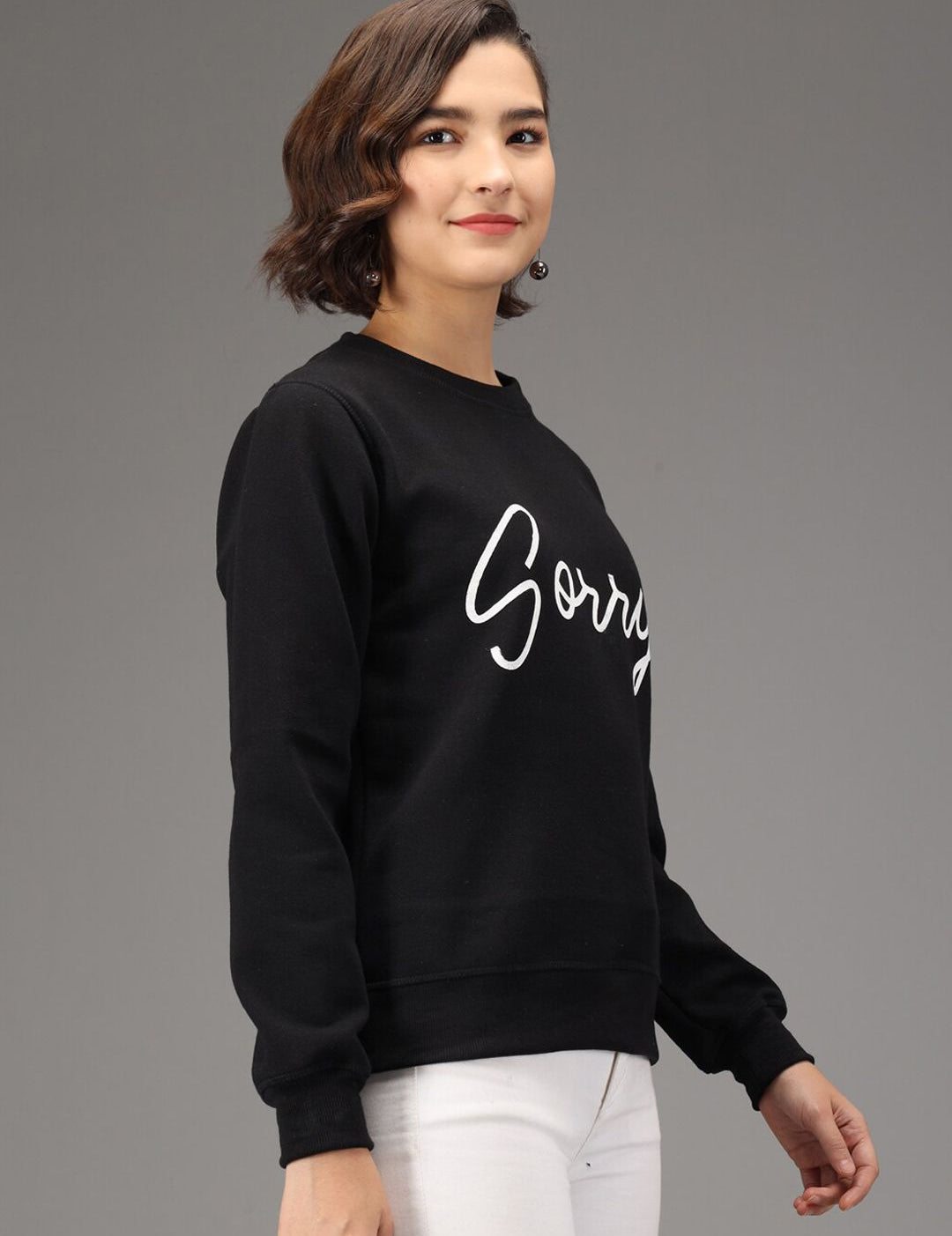 Kotty Women Black Printed Sweatshirt