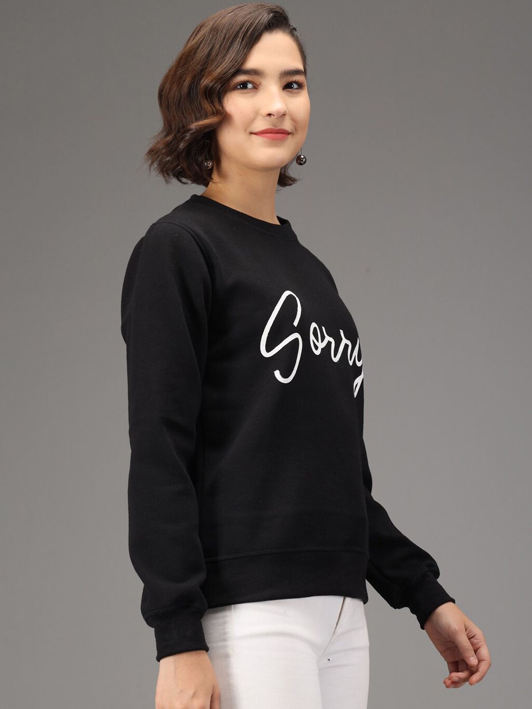 Kotty Women Black Printed Sweatshirt
