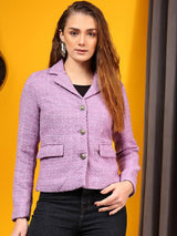 Kotty Women Checked Notched Lapel Overcoat