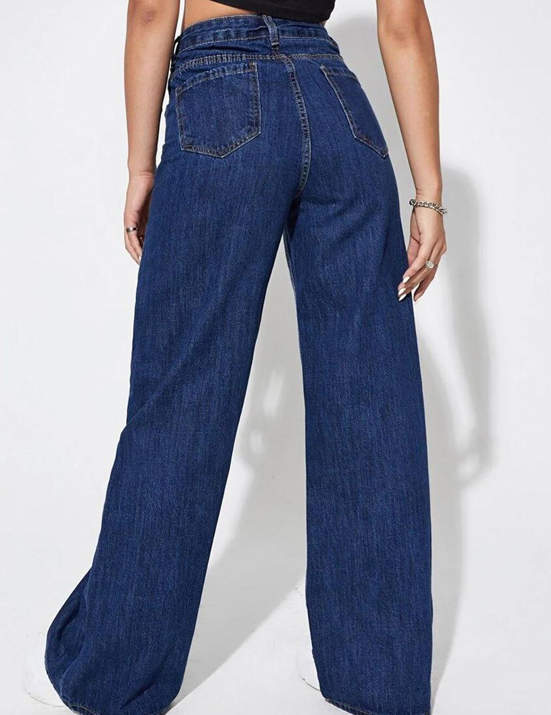 KOTTY Basics Women Jean Straight Fit High-Rise Clean Look Stretchable Cotton Jeans