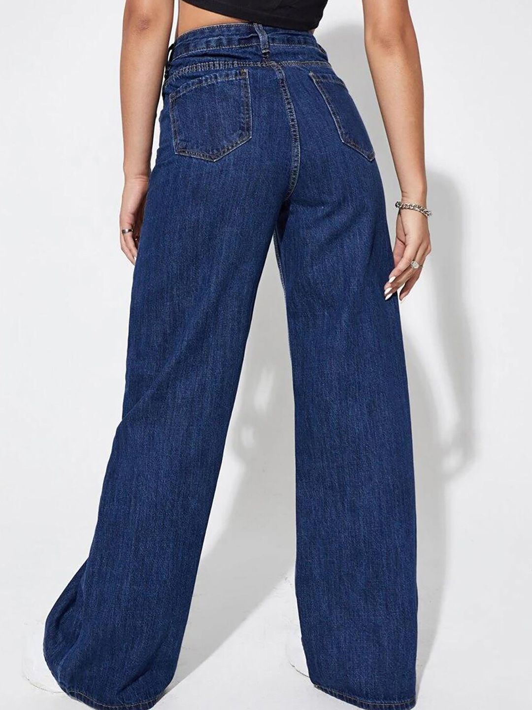 KOTTY Basics Women Jean Straight Fit High-Rise Clean Look Stretchable Cotton Jeans