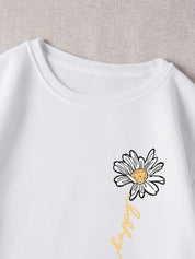 Kotty Floral Printed Fleece Pullover Sweatshirt