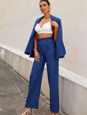 Kotty Women Relaxed Straight Leg Straight Fit High-Rise Easy Wash Parallel Trousers