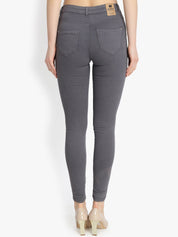 Kotty Women Grey Skinny Fit High-Rise Clean Look Stretchable Jeans