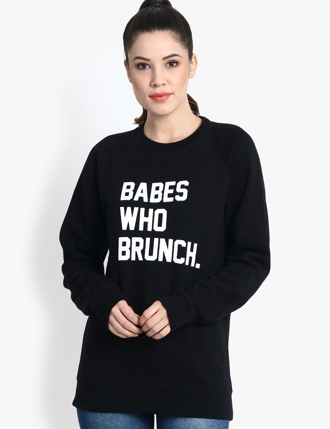 Kotty Women Black Printed Sweatshirt