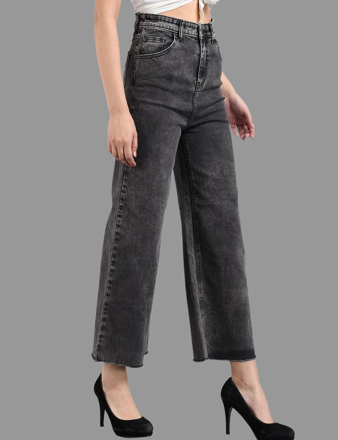 Kotty Women Flared High-Rise Cotton Lycra Stretchable Jeans