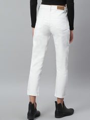 Kotty Women White Regular Fit Mid-Rise Clean Look Printed Stretchable Jeans