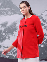 Kotty Women Mandarin Collar Single-Breasted Overcoat