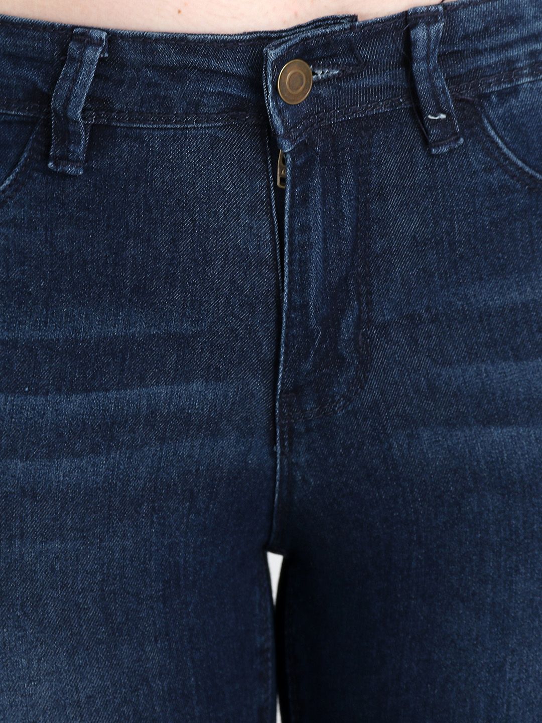 Kotty Women Blue Skinny Fit High-Rise Clean Look Cropped Jeans