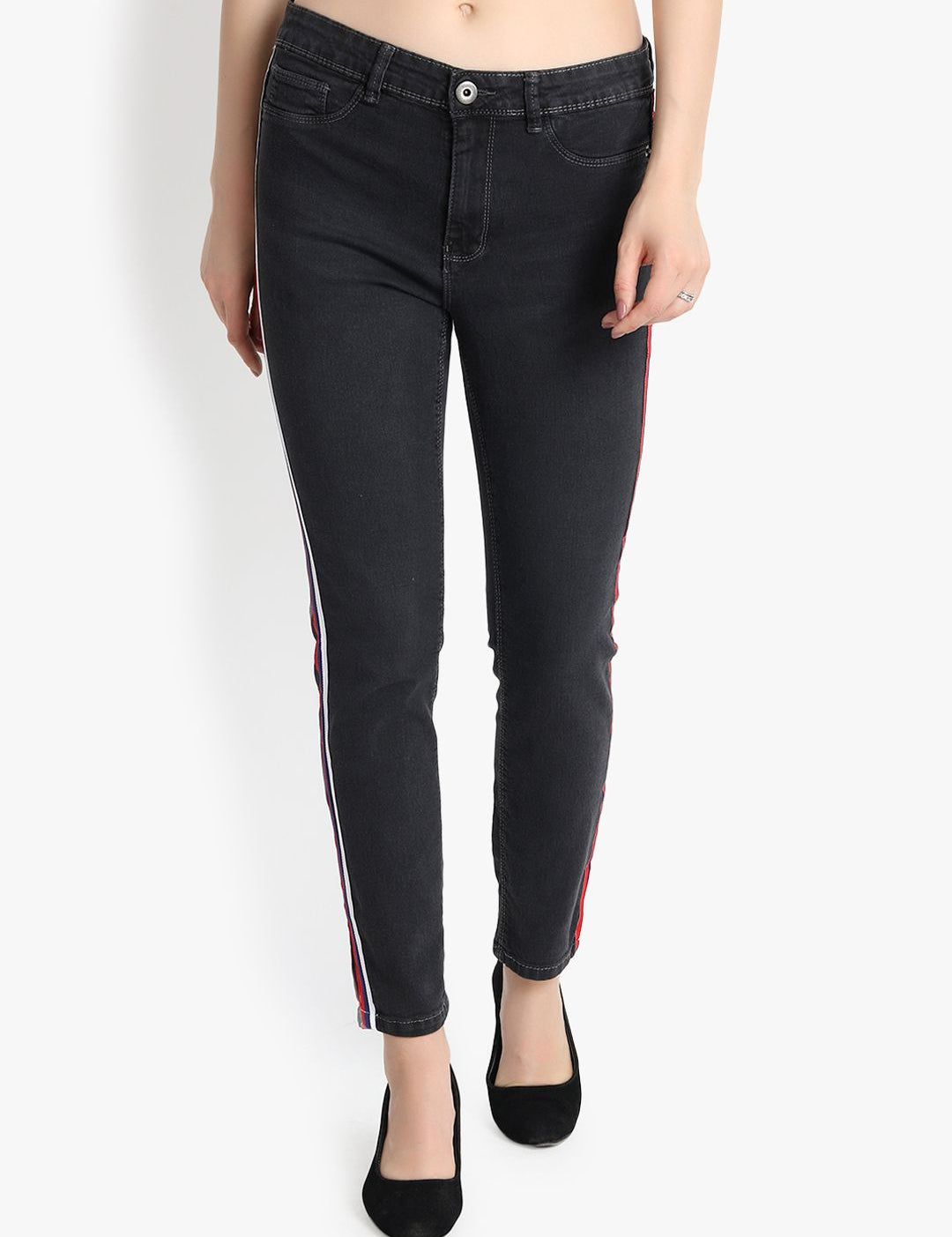 Kotty Women Black Skinny Fit High-Rise Clean Look Jeans