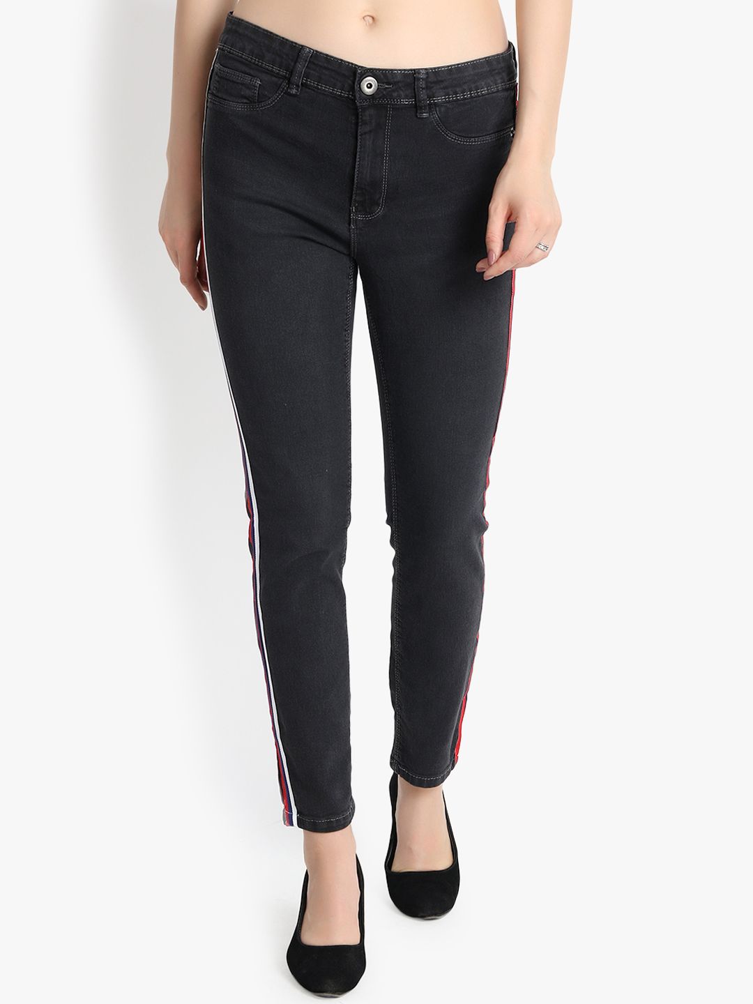 Kotty Women Black Skinny Fit High-Rise Clean Look Jeans