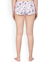 Kotty Women Pink & Grey Printed Lounge Shorts KTTSLEEPSHORTS234